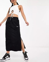Черная плетеная макси-юбка карго Nike mini swoosh, черный