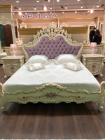 Спальный гарнитур Венеция Classic, кровать 1,6 м, шкаф 3-створчатый, цвет крем