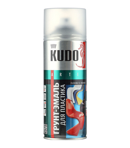 Грунт-эмаль аэрозольная для пластика Kudo белая матовая RAL 9003 520 мл