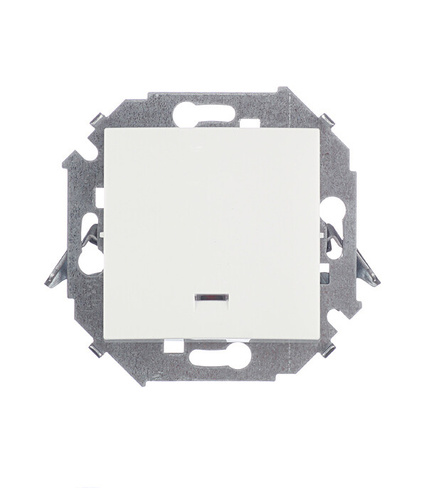 Выключатель Simon 15 одноклавишный встраиваемый белый с подсветкой (1591104-030)