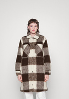 Классическое пальто Abercrombie & Fitch, коричневый/белый