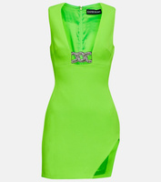 Украшенное асимметричное мини-платье DAVID KOMA, зеленый