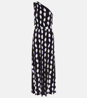 Платье макси Kiera на одно плечо из джерси с принтом DIANE VON FURSTENBERG, черный