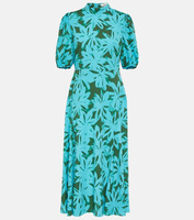 Платье миди Nella с цветочным принтом DIANE VON FURSTENBERG, синий