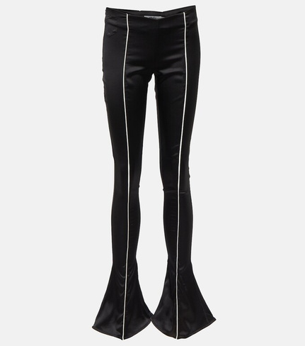 Расклешенные брюки из шелкового атласа с низкой посадкой DIDU, черный
