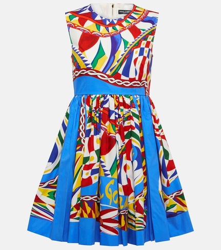 Мини-платье Carretto из хлопка DOLCE&GABBANA, разноцветный