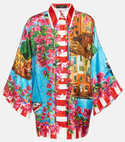 Шелковая рубашка с принтом Portofino DOLCE&GABBANA, разноцветный