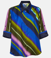 Полосатая блузка из шелкового твила DOROTHEE SCHUMACHER, разноцветный