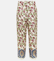 Широкие брюки-кюлоты из шелка с принтом ETRO, разноцветный