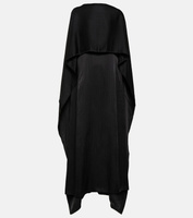 Шелковое атласное платье с накидкой Hunter GABRIELA HEARST, черный