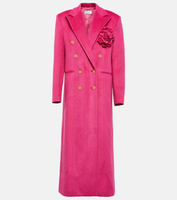 Двубортное пальто с цветочной аппликацией GIUSEPPE DI MORABITO, розовый