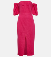 Платье миди Stony с открытыми плечами ISABEL MARANT, розовый