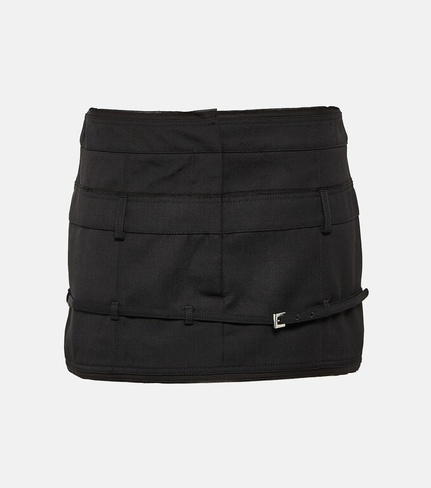 Шерстяная мини-юбка La Mini Jupe Caraco JACQUEMUS, черный