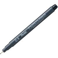 Линер Pentel Pointliner S20P-4A 0.4 мм, 12 шт, черные чернила