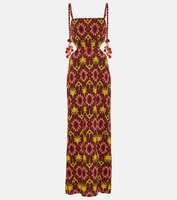 Платье макси с вышивкой и вырезами JOHANNA ORTIZ, разноцветный