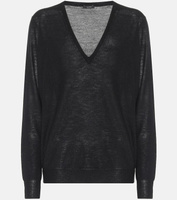 Кашемировый свитер Cashair с V-образным вырезом JOSEPH, черный