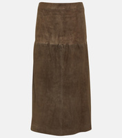 Замшевая юбка миди Sacha JOSEPH, коричневый