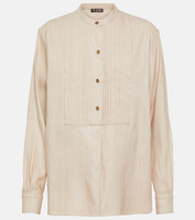Плиссированная шелковая блузка LORO PIANA, бежевый
