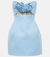 Шерстяное мини-платье с вырезами и аппликацией Magda Butrym, синий