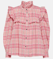 Хлопковая блузка в клетку MARANT ETOILE, розовый