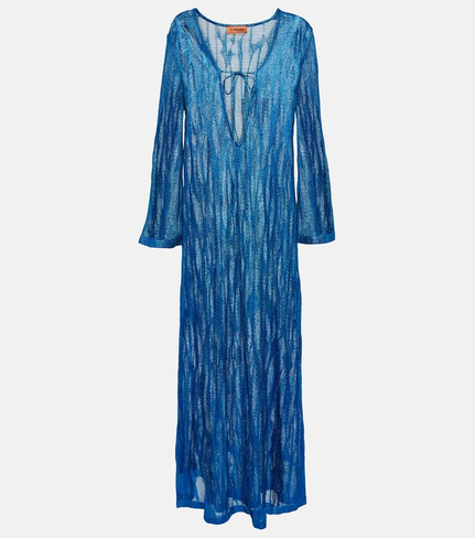 Жаккардовое пляжное платье Missoni, синий