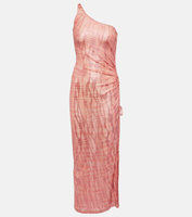 Жаккардовое платье макси на одно плечо Missoni, розовый