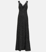 Платье макси с кружевной отделкой зигзаг MISSONI, серый