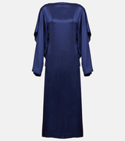 Атласное платье миди с драпировкой MM6 MAISON MARGIELA, синий