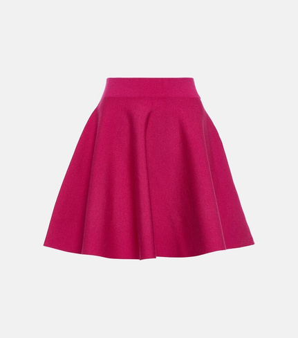 Расклешенная мини-юбка из смесовой шерсти NINA RICCI, розовый
