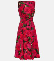 Платье миди из смесового хлопка OSCAR DE LA RENTA, разноцветный