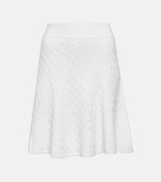 Мини-юбка фактурной вязки из шерсти и шелка POLO RALPH LAUREN, нейтральный