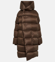 Стеганое пуховое пальто с капюшоном RICK OWENS, коричневый