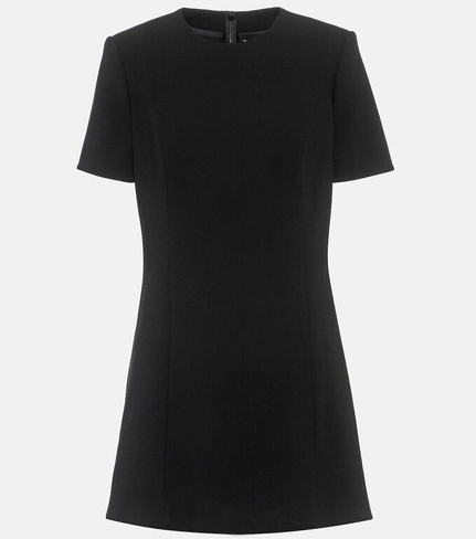 Шерстяное мини-платье SAINT LAURENT, черный