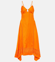 Платье миди Valeria из смесового льна с лазерной резкой SIMKHAI, оранжевый