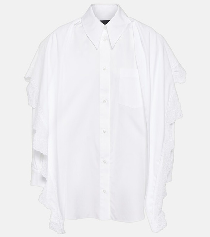 Хлопковая рубашка с вышивкой SIMONE ROCHA, белый