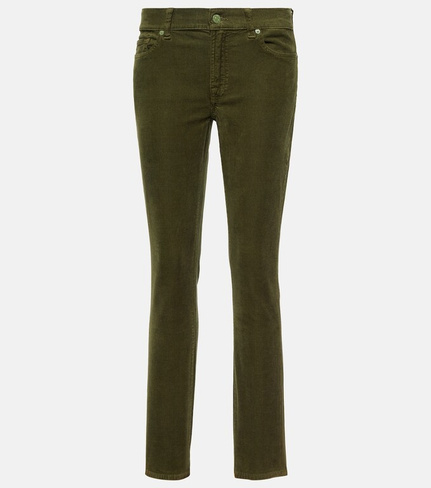 Узкие вельветовые джинсы Roxanne со средней посадкой 7 FOR ALL MANKIND, зеленый