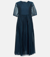 Платье миди Fatoso из смесового шелка 'S MAX MARA, синий