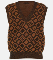 Жилет-свитер из шерсти и хлопка ACNE STUDIOS, коричневый