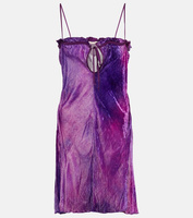 Мини-платье из флокированного бархата ACNE STUDIOS, фиолетовый