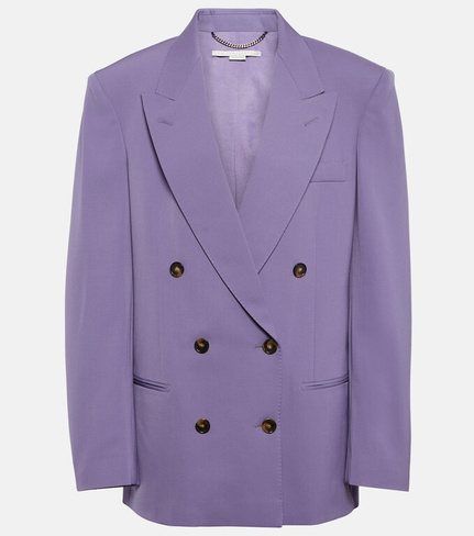 Пиджак оверсайз из смесовой шерсти STELLA MCCARTNEY, фиолетовый