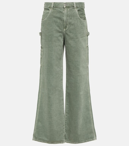 Широкие джинсы Magda средней посадки AGOLDE, зеленый