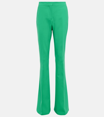 Расклешенные креповые брюки Rachel с высокой посадкой THE ATTICO, зеленый