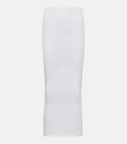 Техническая юбка миди с вырезами ALAÏA, белый