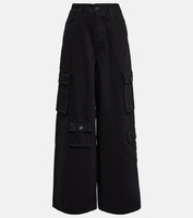 Джинсовые брюки карго Hailey с высокой посадкой THE FRANKIE SHOP, черный
