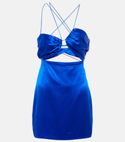 Асимметричное мини-платье из шелкового атласа THE SEI, синий