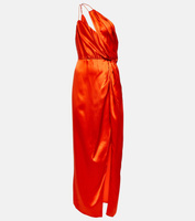 Шелковое платье миди на одно плечо THE SEI, оранжевый