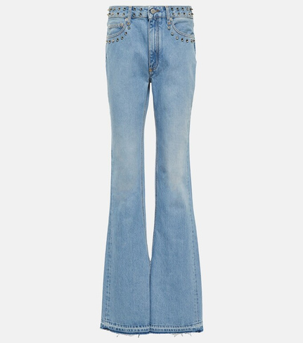 Расклешенные джинсы с высокой посадкой ALESSANDRA RICH, синий