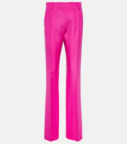 Расклешенные брюки из крепа от кутюр VALENTINO, розовый
