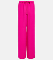 Широкие брюки из шелкового крепа с высокой посадкой VALENTINO, розовый