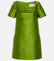 Атласное мини-платье VALENTINO, зеленый